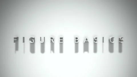 Figure basics 3D title animation white text on a white background Video stock 300618391