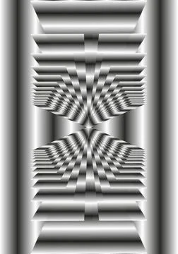 A figure with a black and white gradient that evokes an optical illusion. Ilustración de archivo