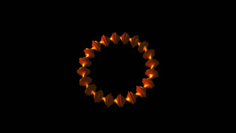 Figure bracelet gold texture rotates black background 3d rendering Stock Footage 203924442