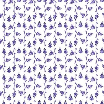 Figure branches painted in watercolor pattern Stock Illustration