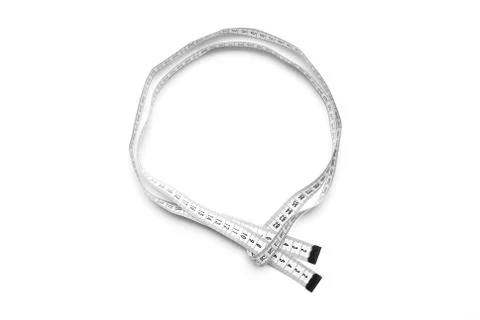 The figure is circle of a centimeter tape. Isolate measuring tape on a white Stock Photos