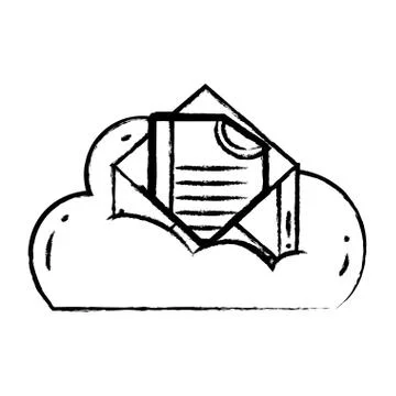 Figure cloud data and card with document information Illustrazione stock