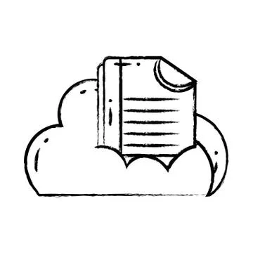 Figure cloud data with digital document information Illustrazione stock