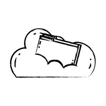 Figure cloud data with digital folder file Stock Illustration