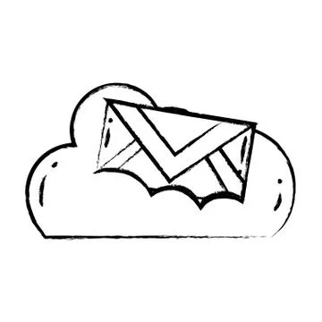 Figure cloud data with e-mail card message Illustrazione stock