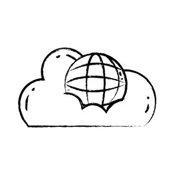 Figure cloud data with global connection server Illustrazione stock