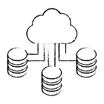 Figure cloud hosting data center Stock Illustration
