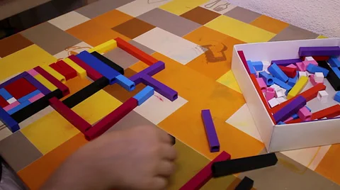 Figure of colored sticks Stock Footage 36042400