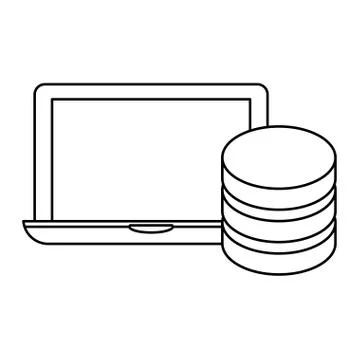 Figure connected computer banner server design Illustrazione stock