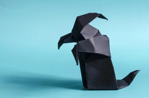 The figure of a dark ghost on the blue background of the mine space. Stock Photos