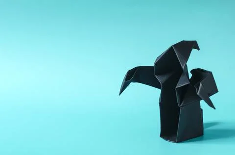 The figure of a dark ghost on a bright colored background of the mine space. Stock Photos