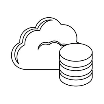 Figure database optimization server banner icon Illustrazione stock
