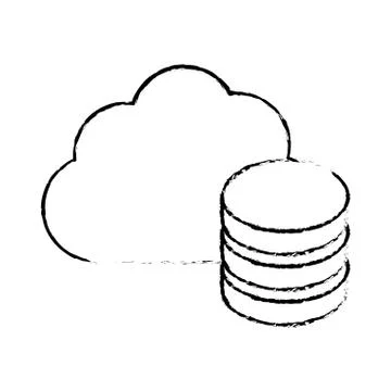 Figure database optimization server banner icon Illustrazione stock
