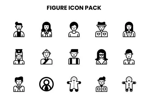 Figure DuoTone Bundle Icons Pack Stock Illustration