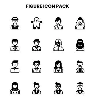 Figure DuoTone Bundle Icons Pack Stock Illustration