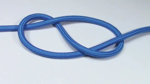 Figure eight knot tying Stock Footage 52312276