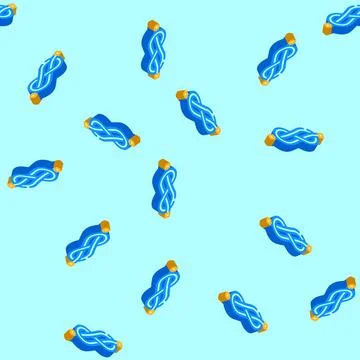 Figure eight nautical knot isometric icon seamless pattern Stock Illustration