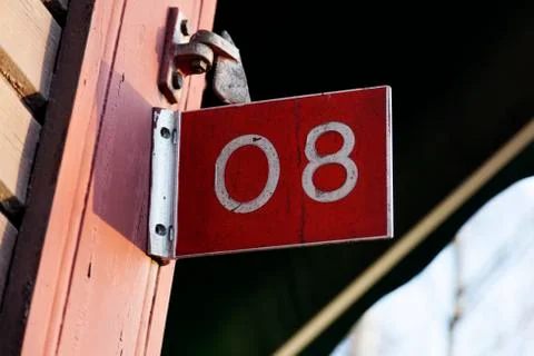 Figure eight with white text on red background Stock Photos