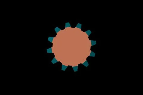 Figure in the form of a gear black background Stock Illustration