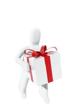 Figure giving a gift Stock Illustration