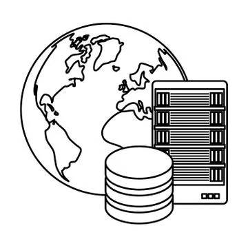 Figure global database server banner icon イラスト素材