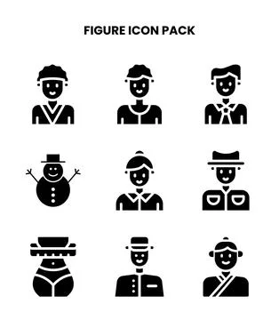 Figure Glyph Graphics Icons Pack Stock Illustration