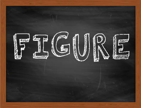 FIGURE  hand writing text on black chalkboard Stock Illustration