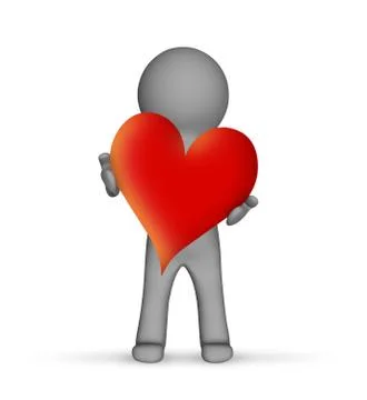 Figure with heart Stock Illustration