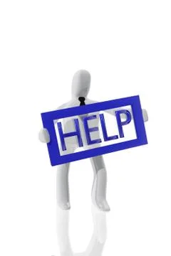 Figure with help symbol Illustrazione stock