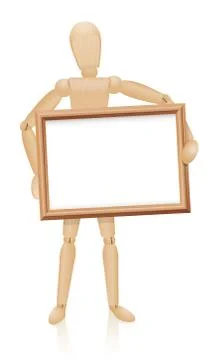 Figure Holding Frame In Front Of Him Stock Illustration