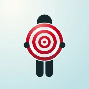 Figure holding a red target Stock Illustration
