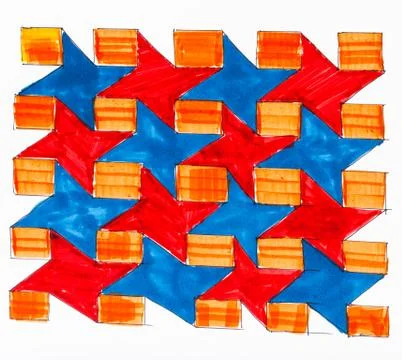 Figure from houndstooth chequered ornament Stock Illustration