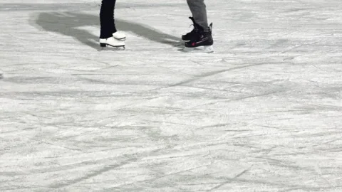 Figure ice skating, winter Stock Footage 301780056
