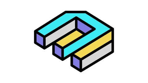 Figure impossible geometric shape color icon animation Vidéo 225032002