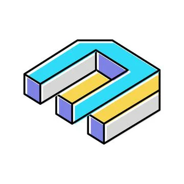 Figure impossible geometric shape color icon vector illustration Stock Illustration
