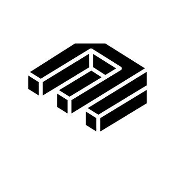 Figure impossible geometric shape glyph icon vector illustration Stock Illustration