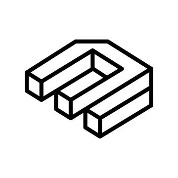 Figure impossible geometric shape line icon vector illustration Stock Illustration