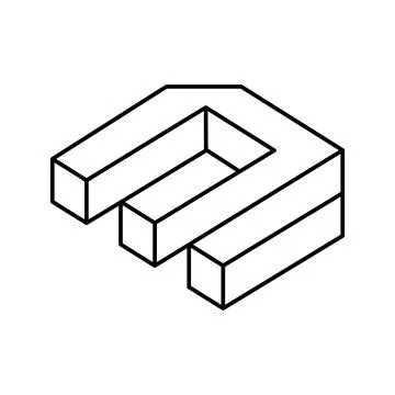 Figure impossible geometric shape line icon vector illustration Stock Illustration