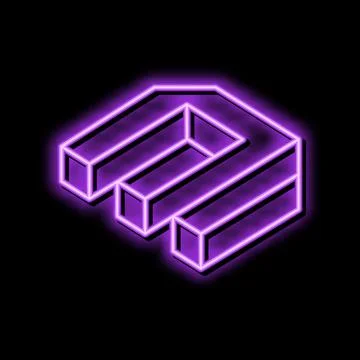 Figure impossible geometric shape neon glow icon illustration Stock Illustration