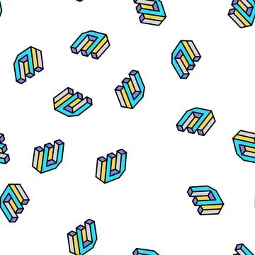 Figure impossible geometric shape vector seamless pattern Stock Illustration