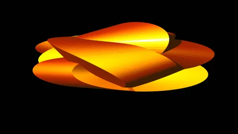 Figure of indefinite form golden smooth texture rotates on a black backgroun Stock Footage 175872176