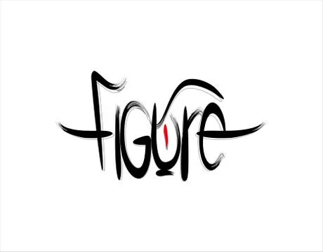 Figure Lettering Text on white background in vector illustration Stock Illustration