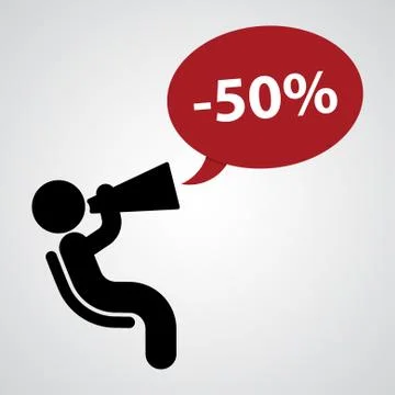 Figure with loudspeaker - discount Stock Illustration