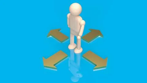 The figure man and arrow point for business concept 3d rendering Stock Illustration