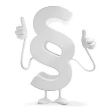 Figure mascot paragraph thumbs up 3d-illustration. elements of this image fur Stock Illustration