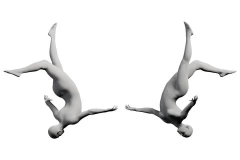 Figure model backbend grid studio Stock Illustration