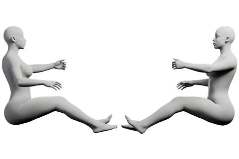 Figure model in confident gestures, multiview collage Stock Illustration