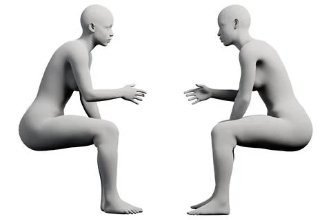 Figure model in gesturing pose, white studio Illustrazione stock