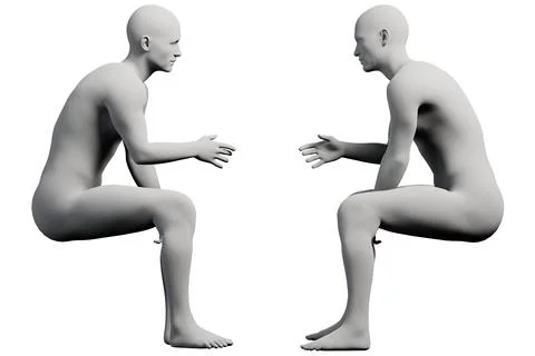 Figure model in gesturing pose, white studio Stock Illustration