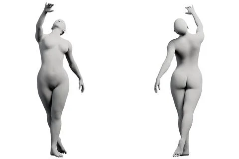 Figure model reaching confidently in white studio Stock Illustration